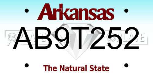 AB9T252 Arkansas License Plate