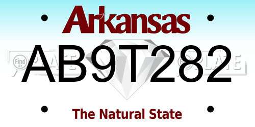 AB9T282 Arkansas License Plate