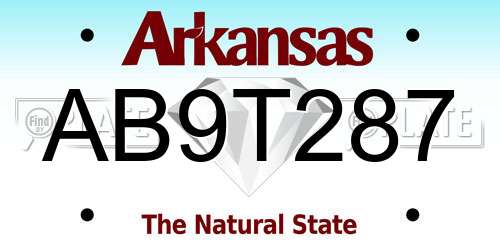 AB9T287 Arkansas License Plate