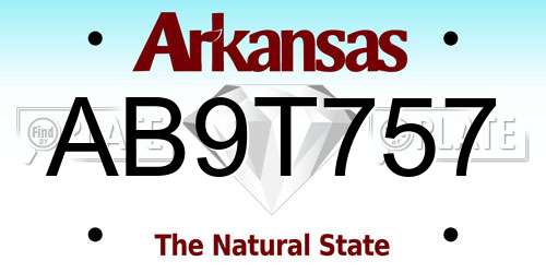 AB9T757 Arkansas License Plate