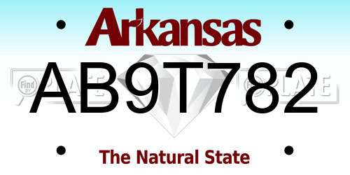 AB9T782 Arkansas License Plate