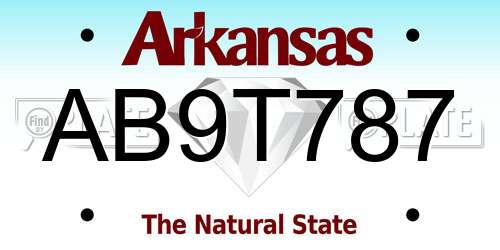 AB9T787 Arkansas License Plate