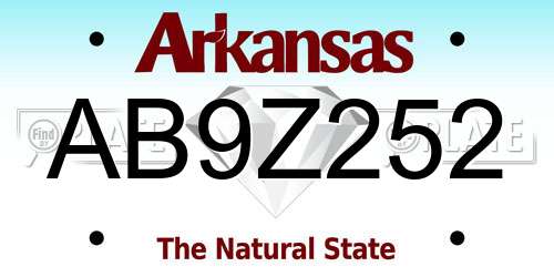 AB9Z252 Arkansas License Plate