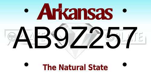 AB9Z257 Arkansas License Plate