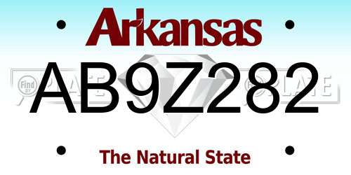 AB9Z282 Arkansas License Plate