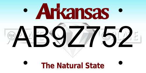 AB9Z752 Arkansas License Plate