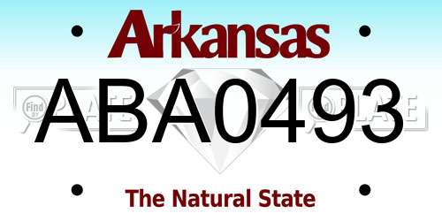 ABA0493 Arkansas License Plate