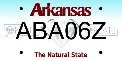 ABA06Z Arkansas License Plate