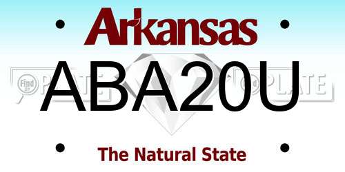 ABA20U Arkansas License Plate