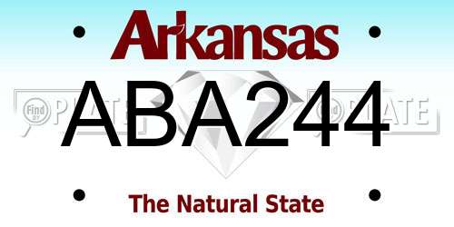 ABA244 Arkansas License Plate