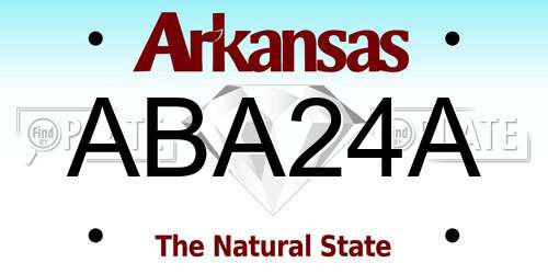 ABA24A Arkansas License Plate