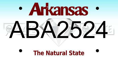 ABA2524 Arkansas License Plate
