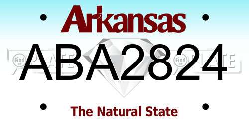 ABA2824 Arkansas License Plate