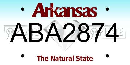 ABA2874 Arkansas License Plate