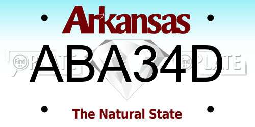 ABA34D Arkansas License Plate