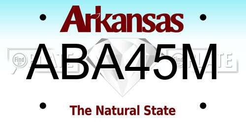 ABA45M Arkansas License Plate