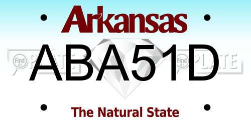 ABA51D Arkansas License Plate