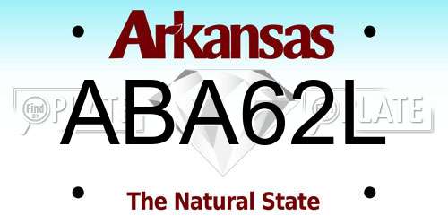 ABA62L Arkansas License Plate