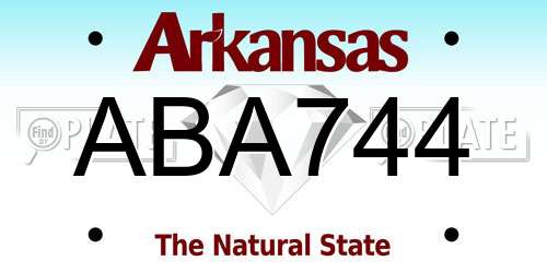 ABA744 Arkansas License Plate