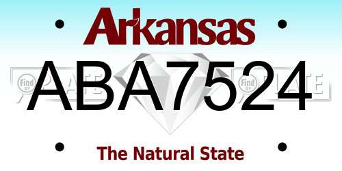 ABA7524 Arkansas License Plate
