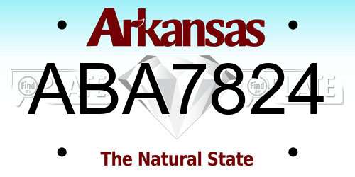 ABA7824 Arkansas License Plate