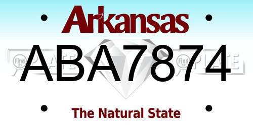 ABA7874 Arkansas License Plate
