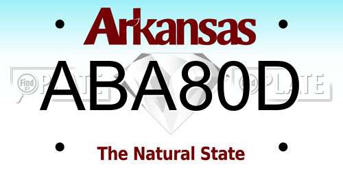 ABA80D Arkansas License Plate