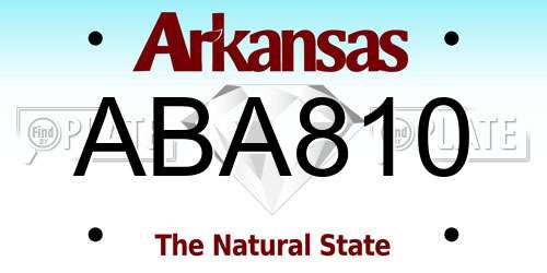 ABA810 Arkansas License Plate