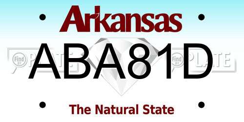 ABA81D Arkansas License Plate