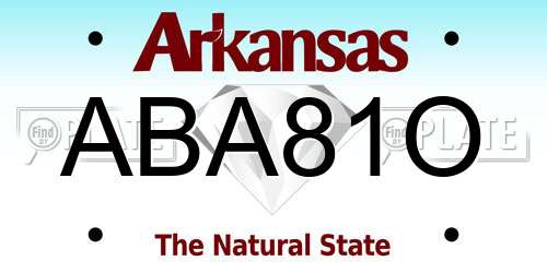ABA81O Arkansas License Plate