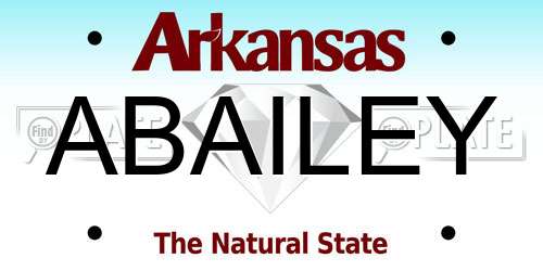 ABAILEY Arkansas License Plate
