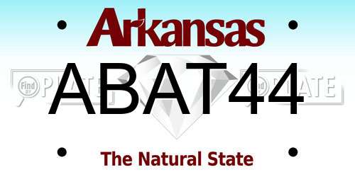 ABAT44 Arkansas License Plate