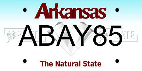 ABAY85 Arkansas License Plate