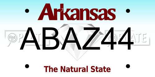 ABAZ44 Arkansas License Plate