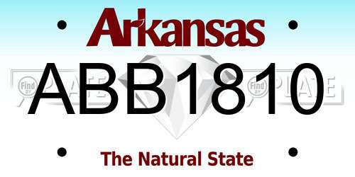 ABB1810 Arkansas License Plate