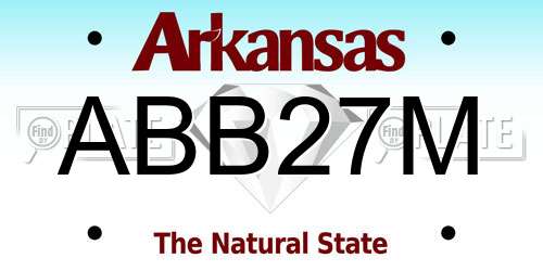 ABB27M Arkansas License Plate