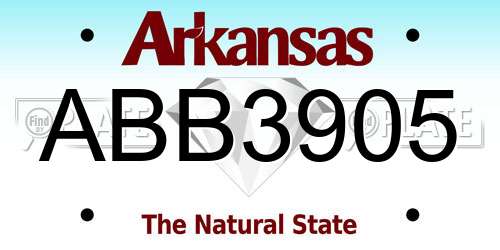ABB3905 Arkansas License Plate