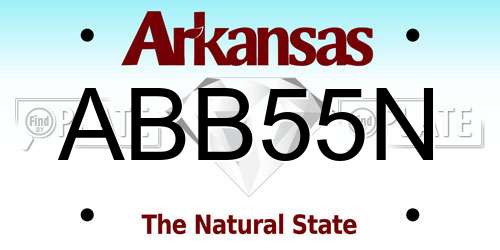 ABB55N Arkansas License Plate