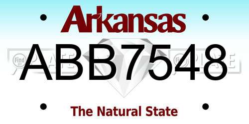 ABB7548 Arkansas License Plate