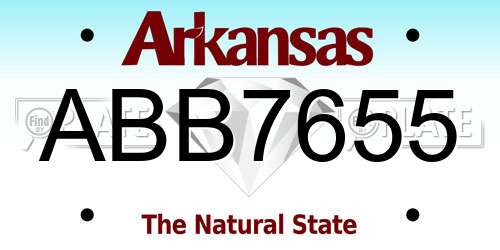 ABB7655 Arkansas License Plate