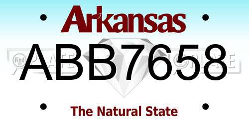 ABB7658 Arkansas License Plate