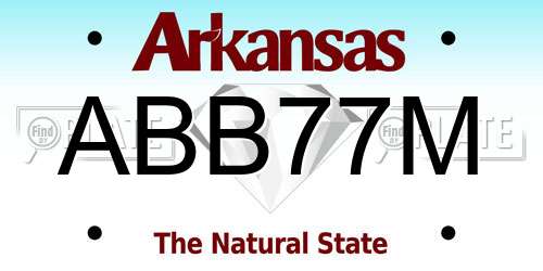 ABB77M Arkansas License Plate
