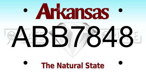 ABB7848 Arkansas License Plate