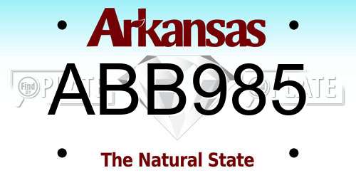 ABB985 Arkansas License Plate