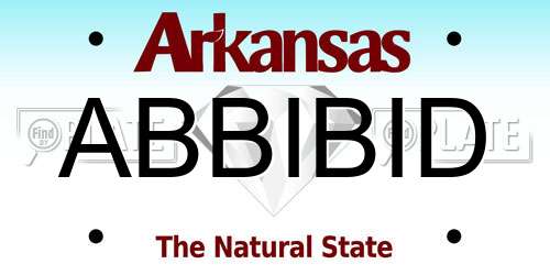 ABBIBID Arkansas License Plate