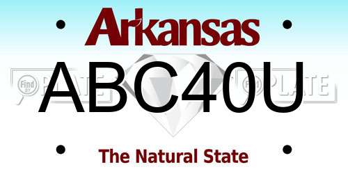 ABC40U Arkansas License Plate