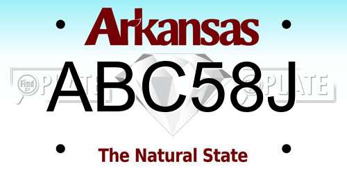 ABC58J Arkansas License Plate