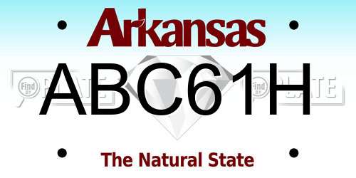 ABC61H Arkansas License Plate