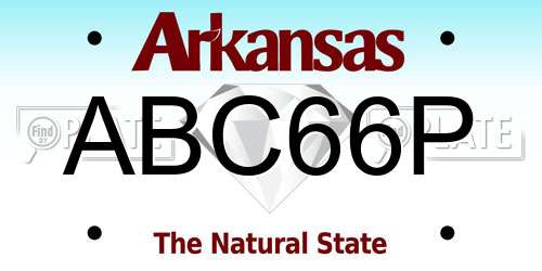 ABC66P Arkansas License Plate
