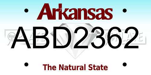 ABD2362 Arkansas License Plate